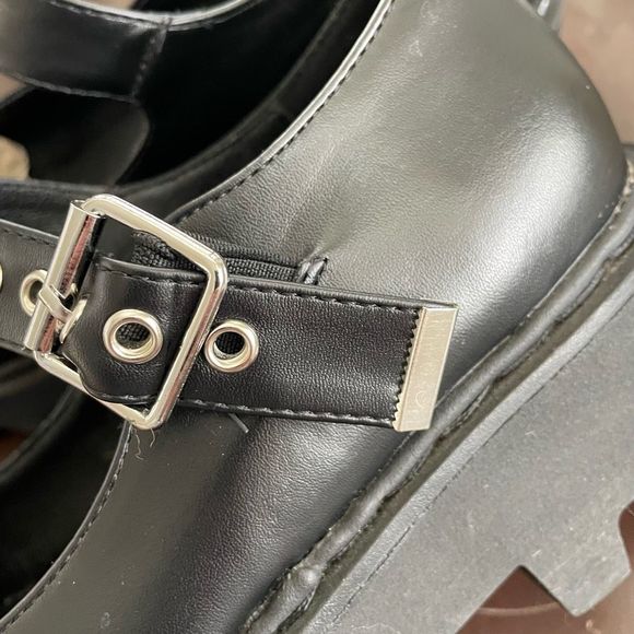 Lamoda ASOS Blossom Lug Sole T Strap Mary Jane Black 8 - Picture 5 of 8